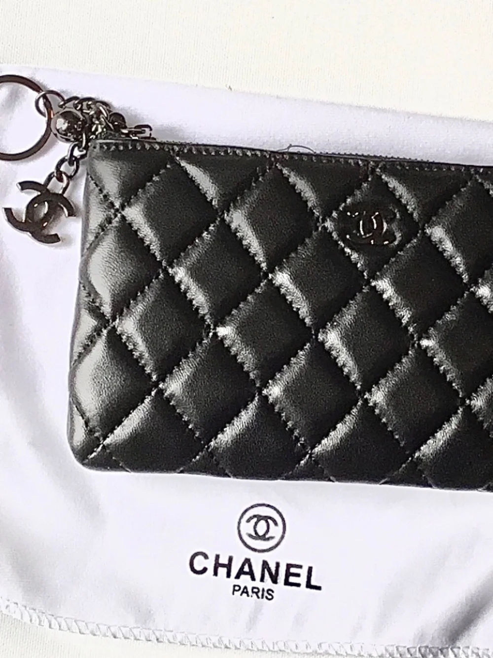 CHANEL LONG QULTED BLACK WALLET